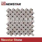 Newstar Top Cheap Basketweave Crema Marfil Emperador Kitchen Tile Mosaic thumbnail-3