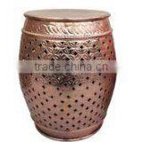 Embossed Bronze Drum Table thumbnail-4