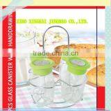 Triagle Glass Salt Shakers With Metal Rack thumbnail-1