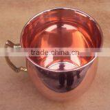 NEW DESIGN BPA FREE SMOOTH MOSCOW MULE 100% PURE COPPER MUG WITH BRASS HANDLE thumbnail-4