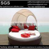 Outdoor PE Rattan Wicker Sunbed With Canopy thumbnail-1