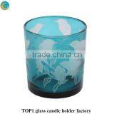 Blue Stained Glass Candle Holder thumbnail-3