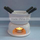 White Ceramic Chocolate and Cheese Fondue thumbnail-1
