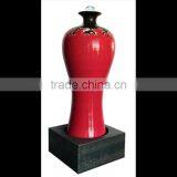 Red Glaze Ceramic Big Size Fiberglass Water Fountain With Led Light thumbnail-1