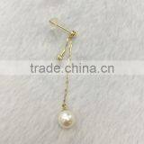 7-7.5mm White Akoya Pearl Earrings With 14k Gold Stud thumbnail-1