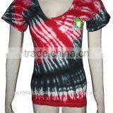 T-Shirt Women Cotton Mix Lycra Tie-dye With Frog 222 thumbnail-1