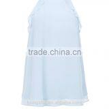 2016 Latest Pale Blue Frill Trim High Neck Halter Cami HST8041 thumbnail-4