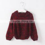High Quality Raglan Sleeve Woolly Loose Sweater for Girl thumbnail-1