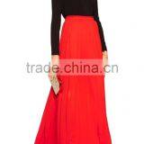 new arrival high quality ladies red long chiffon maxi skirt OEM service