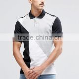 Custom Chest Embroidered Logo Short Sleeve Button Placket Contrast Grey men's 100% Cotton Pique 200gsm Casual Polo T-Shirt