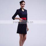 Custom Black Colours Slim Fit Stewardess Dress thumbnail-5