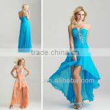 One Shoulder Turquoise Bridesmaid Dress thumbnail-1