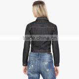 Denim Black Jacket for Women Wit a Little Lace OEM Services thumbnail-3