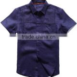 Short sleeve fancy linen embroidery logo shirt design for men
