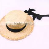 Zm40599b Hot Sale Summer Fashion Women Panama Straw Hat Sun Visor Hats for Ladies thumbnail-3