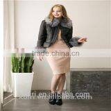 2016 New Women's Winter Fashion Imitation Faux Lether With Soft Faux Fox Fur Long Slim Fit Jacket Coat With Fox Fur Collar thumbnail-1