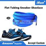 Flat Colored Shoelaces 6mm Plain Flat Tubular Blue Bootlaces All Sizes - Amazon Supplier Provide Free UPC Barcode Service thumbnail-1