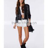 Plain Fashion Cap Sleeve Round Neck Knot Front Wihte Blouse thumbnail-4