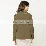 Ladies Office Open Front Dropped Lapels Longline Silhouette Blazer Coat thumbnail-6