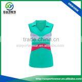 100% Polyester Deep V-Collar Super Breathable Ladies Oversized Polo T Shirt thumbnail-1