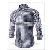 2015 Hottest Sale Plaid Pattern Long Sleeve Indian Fashion Shirt for Men thumbnail-2