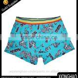 Shiny Green Cute Short Boxer 15 Years Boys in Underwear With Cartoon Printing thumbnail-1