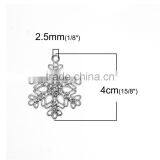 Zinc Based Alloy Pendants Christmas Snowflake Silver Tone Clear Rhinestone thumbnail-2