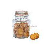 Round 1.5L glass food storage jars with lids / glass canister jars Promotional Gifts