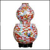 Antique Fine Old Beijing Calabash-shaped Red Cloisonne Vase--Carefully Limited Creation thumbnail-1