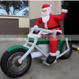 Christmas decor inflatable santa riding motorcycle