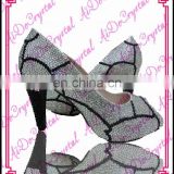 Aidocrystal latest ladies sandals designs white round toe wedding dress low heel sandals