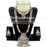 Designer Golden Silver Plated Navratri Necklace - Indian Banjara Traditional Oxidized Navratri Necklace thumbnail-5