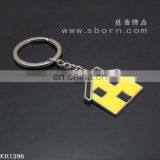 Custom Cute House Shape Soft Enamel Zinc Alloy Metal Key Chain With Laser Logo thumbnail-1