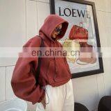 2020 Autumn Winter New Design Warm 2 Two Piece Women Oversize Cropped Top Hoodie and Jogger Pants Sets thumbnail-3