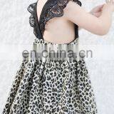 Fashion Summer Kids Outfit Petal Sleeve Baby Girls Party Wear Dresses Toddler Infant Leopard Romper Dress Headband Set thumbnail-6