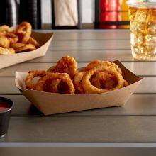 Disposable Custom Boat Tray Printed Paper Food Boat Tray Grease Resistant Fast Food Fries Hot Corn Dogs Paperboard Boat thumbnail-3