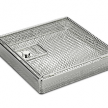 Stainless steel screens for small parts with clip closure Fine Mesh Boxes with Hinged Removable Lid