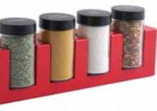 4 Jars Spice Racks Set Countertop Spice Rack Inside Cabinet Spice Rack Organizer thumbnail-2