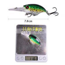 Amazon 78mm 11.6g Wholesale Factory Make Fishing Plastic Fish Bait Japanese Style Hard Crankbait Lures thumbnail-5