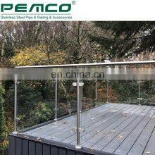 Deck Cheap Glass Balustrade Balcony Stainless Steel Baluster Glass Railing thumbnail-2
