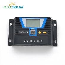 BSC2024 PWM 10A 20A Solar Charge Controller 12V 24V Auto With USB and Backlight