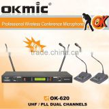 OK-620 Dual Channels/UHF PLL 32/99 channels microphone