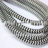 Black&White Textile Lamp Power Cord Plug