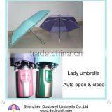 19 Inches x 6 Ribs 3 Fold Auto Open Umbrella