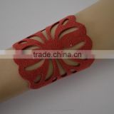 Genuine Leather Bracelets with Ornamental Engraving