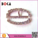 oval metal rhinestone plating buckles for shoes, belts,bags, garments