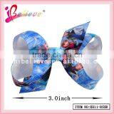 April New Arrival Frozen Hair Bow Alligator Clip,3 Inch Ribbon Bow Print Frozen Ribbon thumbnail-4