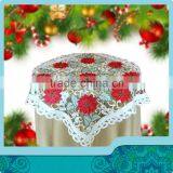 Christmas Design Table Topper With Christmas Flower Decoration for Christmas Table