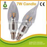 Promotional Dimmable and Non-dimmable Candle Led Lamp 5w 7w E27 E14 E12 Led Candle Light BulbIvory Remote Led Candle Light