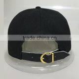 Guangzhou High Quality 5 Panel PU Snake Leather Brim Black Customized Mental Cap thumbnail-5
